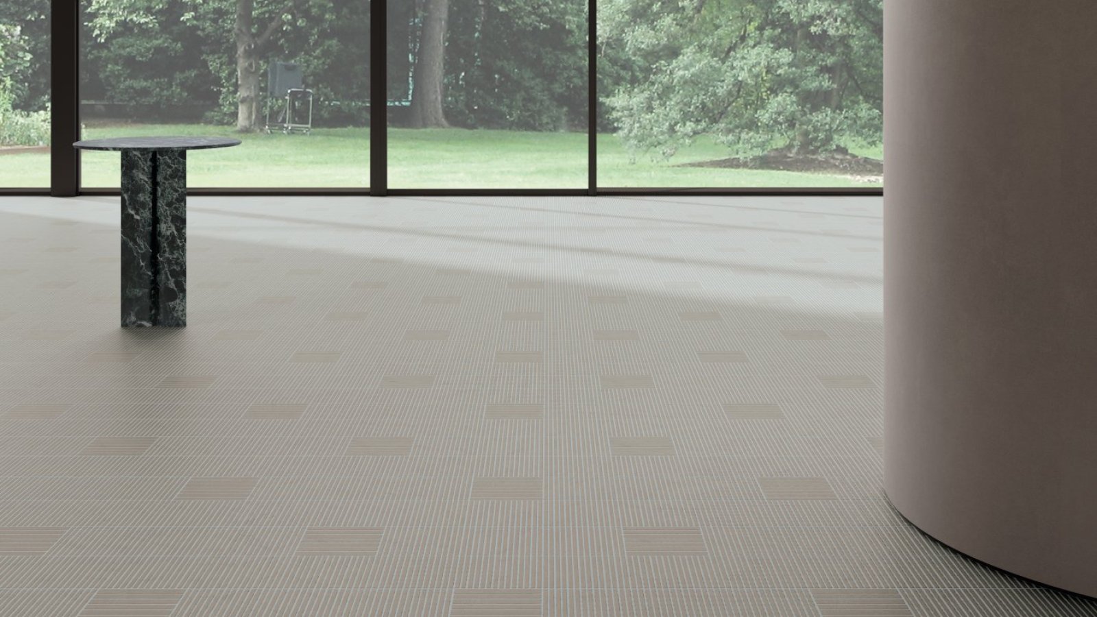 Porselensoverflate Fringe fra Mutina med graverte segmenter