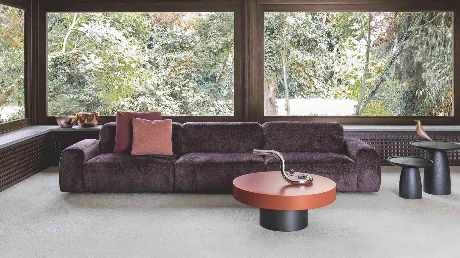 Cloud fra Flexteam som 375 cm lang modulsofa i lyst bouclé-stoff