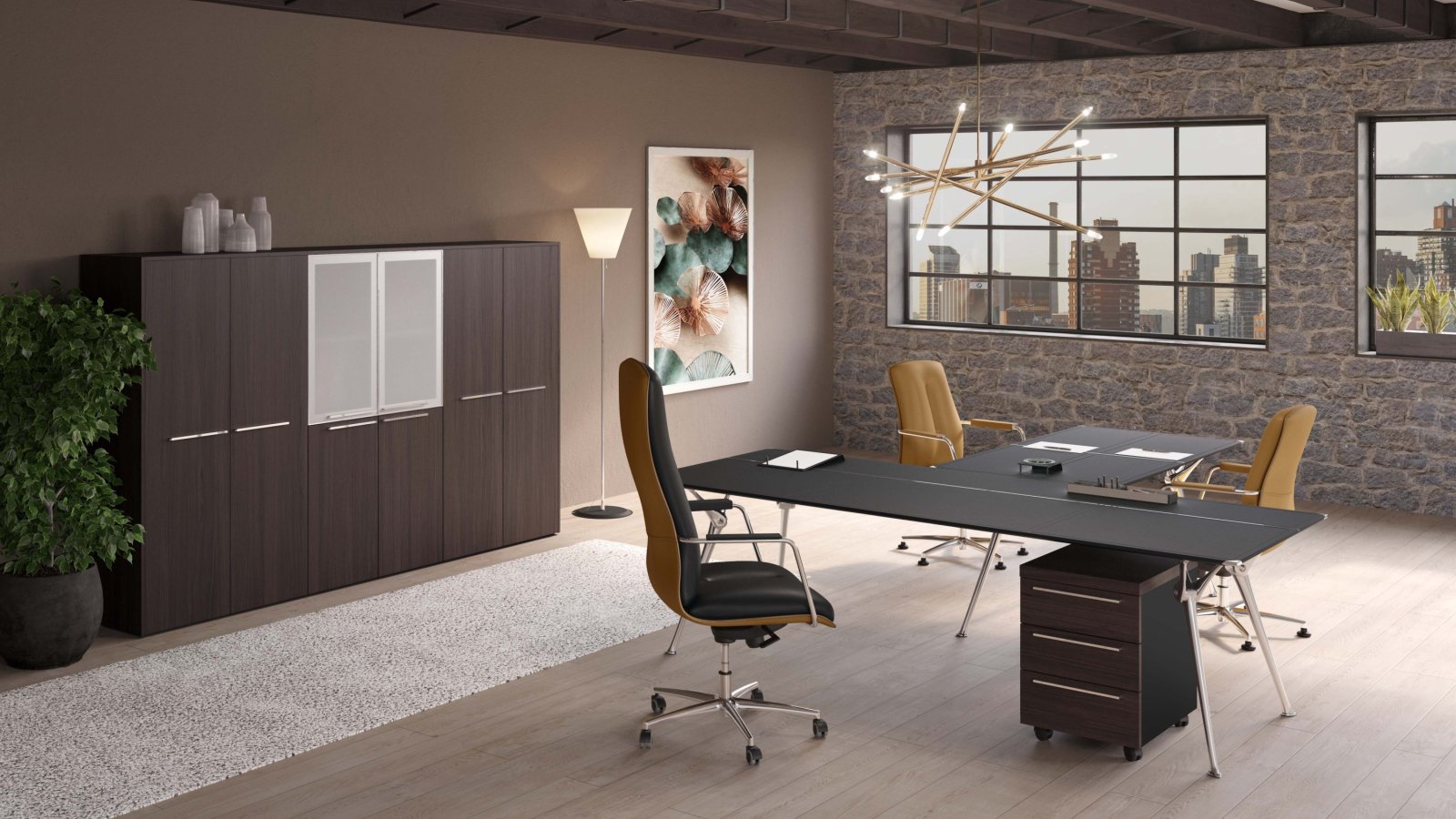 Design skrivebord Genesis fra Codutti med plate i 12 mm herdet glass