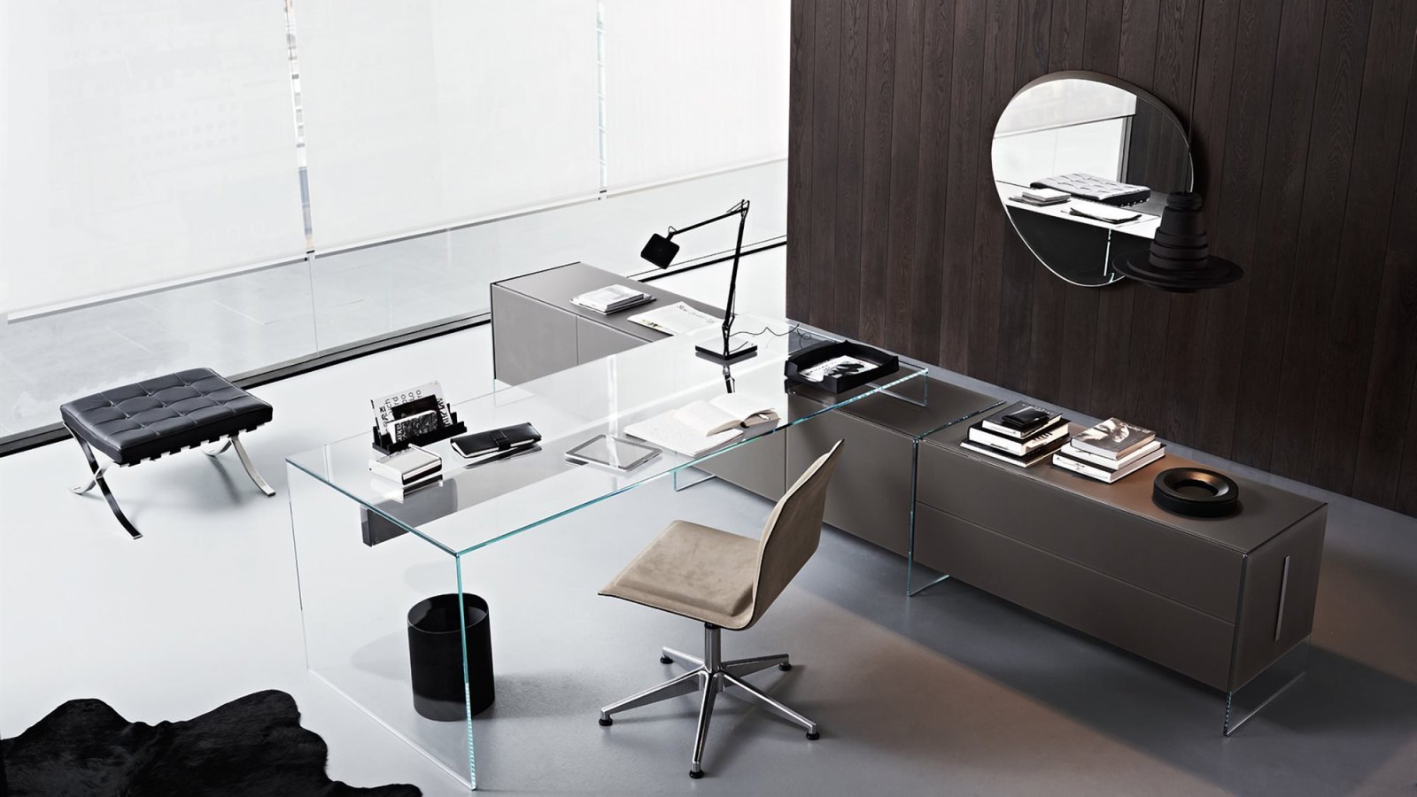 Designskrivebord Air Desk fra Gallotti & Radice i transparent krystall
