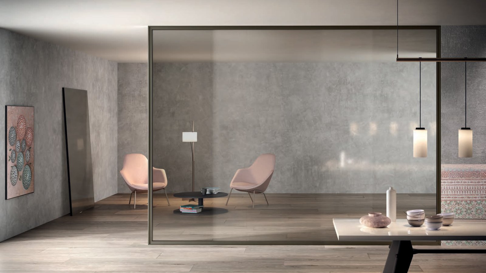 Skillevegger Simple Bold fra Luconi i dobbelt glass