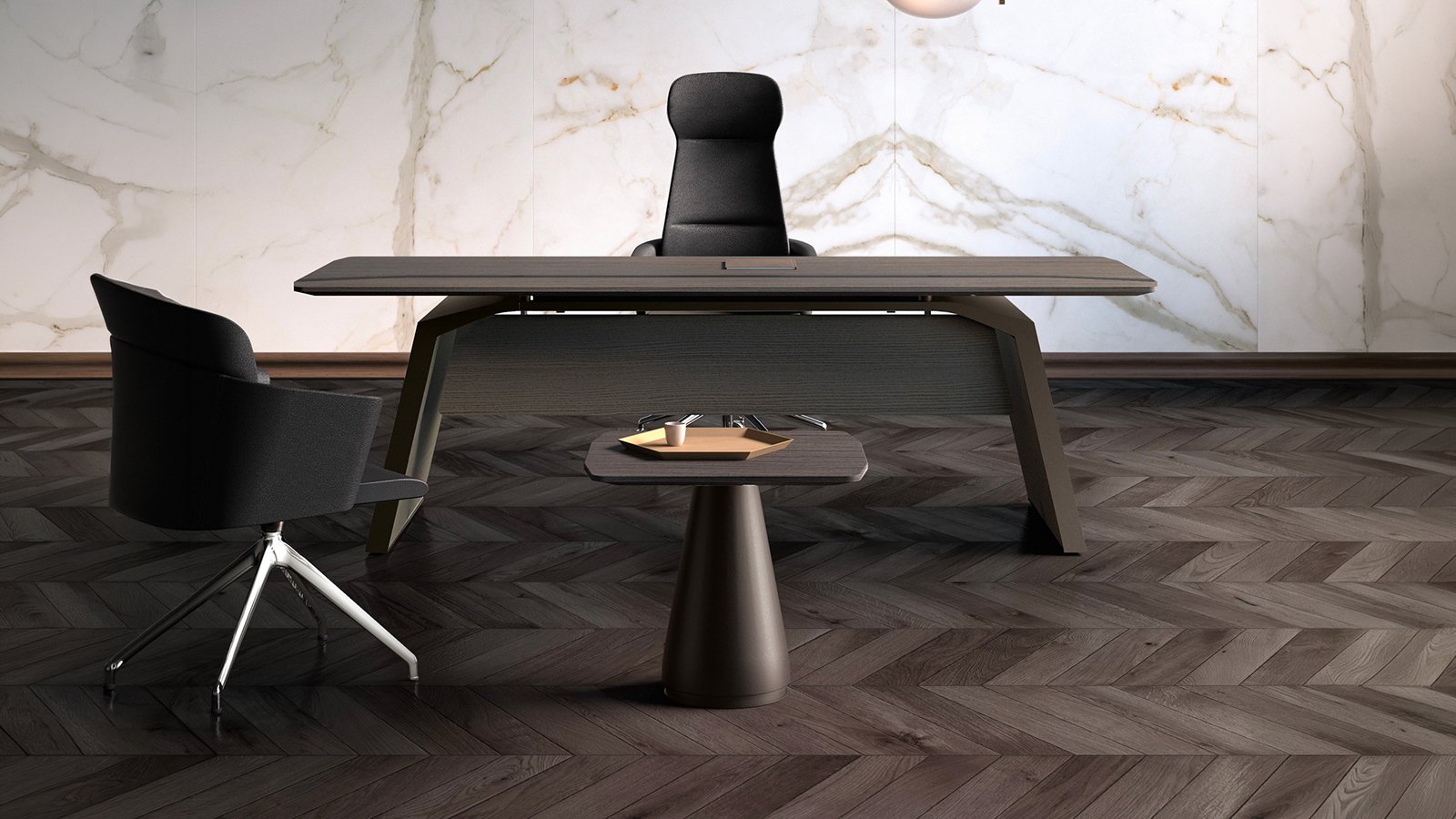 Design skrivebord Metar fra Bralco med ecomalta plate