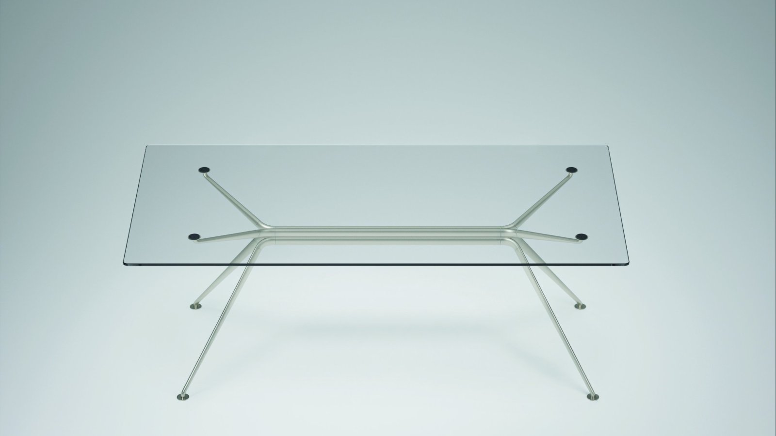 Design skrivebord Cosmos fra Tecno med slank aluminiumsryggrad