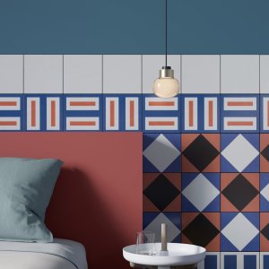 Håndtegnet dekor Double Red av Nathalie Du Pasquier, Mattonelle Margherita