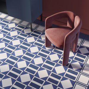 Flisemønsteret Square Blue i Mattonelle Margherita fra Mutina