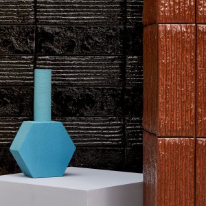 Chamotte-stein i den blanke fargen Blu