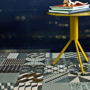 Detalj av Azulej moensteret Renda fra Mutina