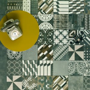 Detalj av Azulej moensteret Trevo fra Mutina