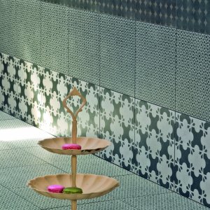 Detalj av Azulej moensteret Estrela fra Mutina