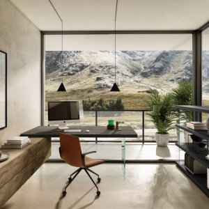 Skrivebord Scrivania Air fra LAGO på et direktørkontor