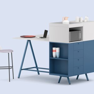 Sideskap 210 cm til direksjonsbordet Lay med teknikkrom