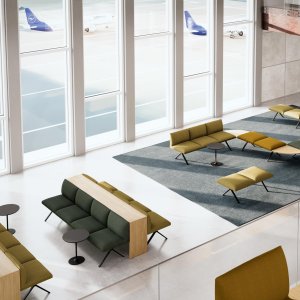 Kiik sofa trukket i kundens eget stoff
