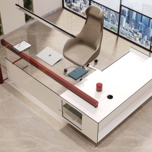 Cloud fra Codutti: skrivebord 200 × 100 cm med plate i tre