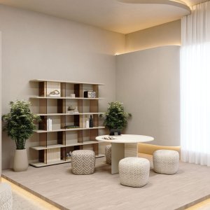 I et glassvegget møterom: Codutti Ginza i massivt tre