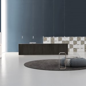 Qubo fra DVO Office, rett modul på 166 cm med velkomstplate