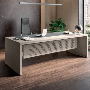 Design skrivebord e-10 fra Quadrifoglio i grå alm