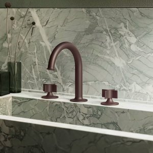 Profilen av et grep fra Flora, nærbilde i Brushed Steel Look