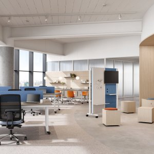 Melaminplate i betong på en Be.1 pult