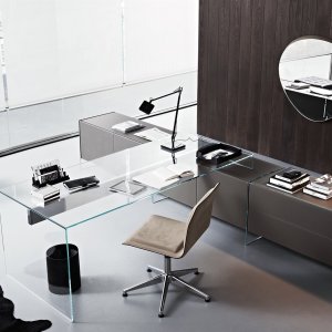 Designskrivebord Air Desk fra Gallotti & Radice i transparent krystall