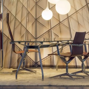 Kuna Chair i mørkebrunt skinn