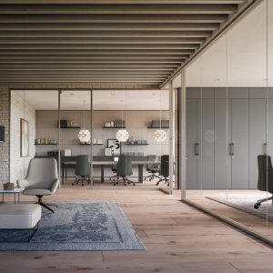 Vegg M2 med to glass for lydisolasjon fra Quadrifoglio