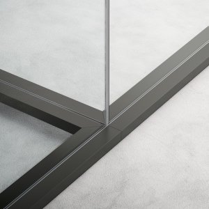 Vegg M3 med slanke stolper og ett glass