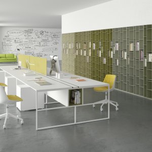 Arbeidsplasser 20.Venti fra MDF Italia med stålramme 20 x 20 mm