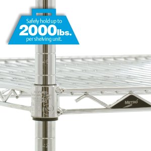 Super Erecta trådreol fra Metro i krom med justerbare hyller