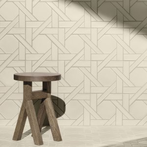 Weaving mosaikk fra Mutina med Ba Leng flettemønster i hvitt