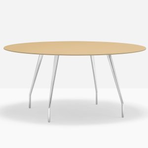 Det runde Rizz-bordet med 159 cm i diameter og plate i marmoragglomerat