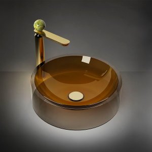 Design-armaturer Perle fra Gessi på et bad