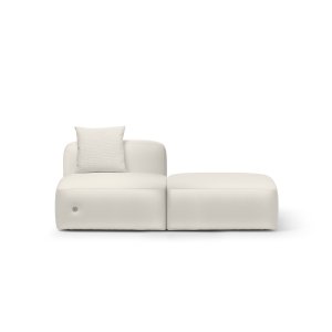 Sittemodul One Hundred med rygg, 100 × 100 cm, i lyst stoff