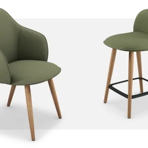 Polstret se:café soft chair på forkrommet meieunderstell