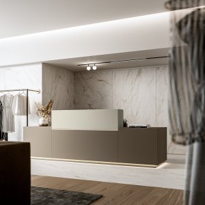Resepsjonsdisk Z1 i en hotellobby