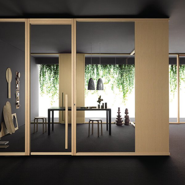 Kontor med GreenGuard Gold Citterio glassvegger