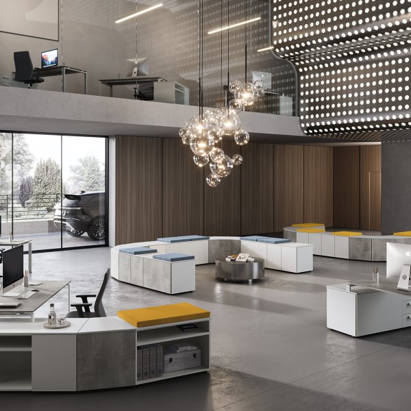 Norsk kontor med Colombini Office skap og reoler som romdelere
